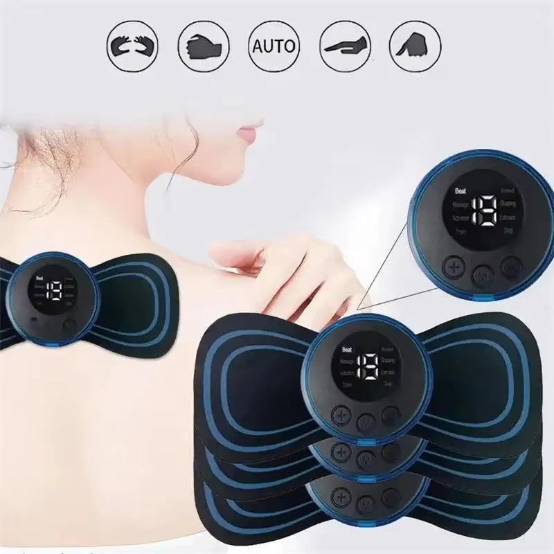 Electric Muscle Massager Set EMS Neck Massage Machine With8 Modes and 19 Strength Levels Portable Vibrating Treatment Instrument