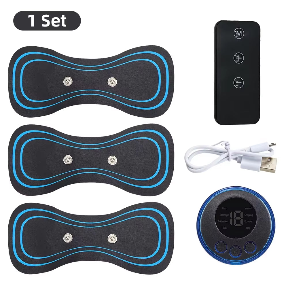 Electric Muscle Massager Set EMS Neck Massage Machine With8 Modes and 19 Strength Levels Portable Vibrating Treatment Instrument