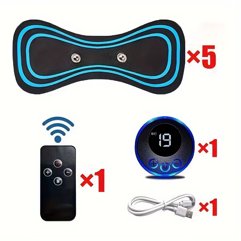 Electric Muscle Massager Set EMS Neck Massage Machine With8 Modes and 19 Strength Levels Portable Vibrating Treatment Instrument