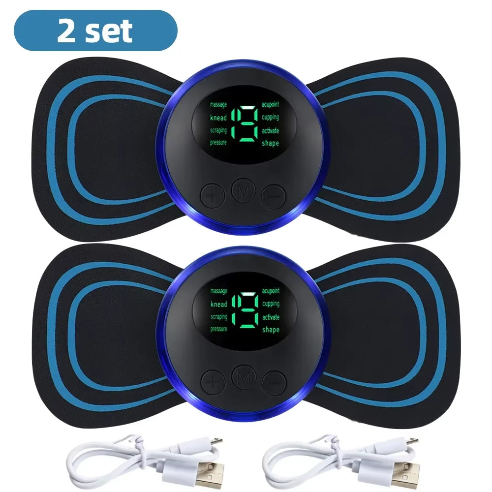 Electric Muscle Massager Set EMS Neck Massage Machine With8 Modes and 19 Strength Levels Portable Vibrating Treatment Instrument