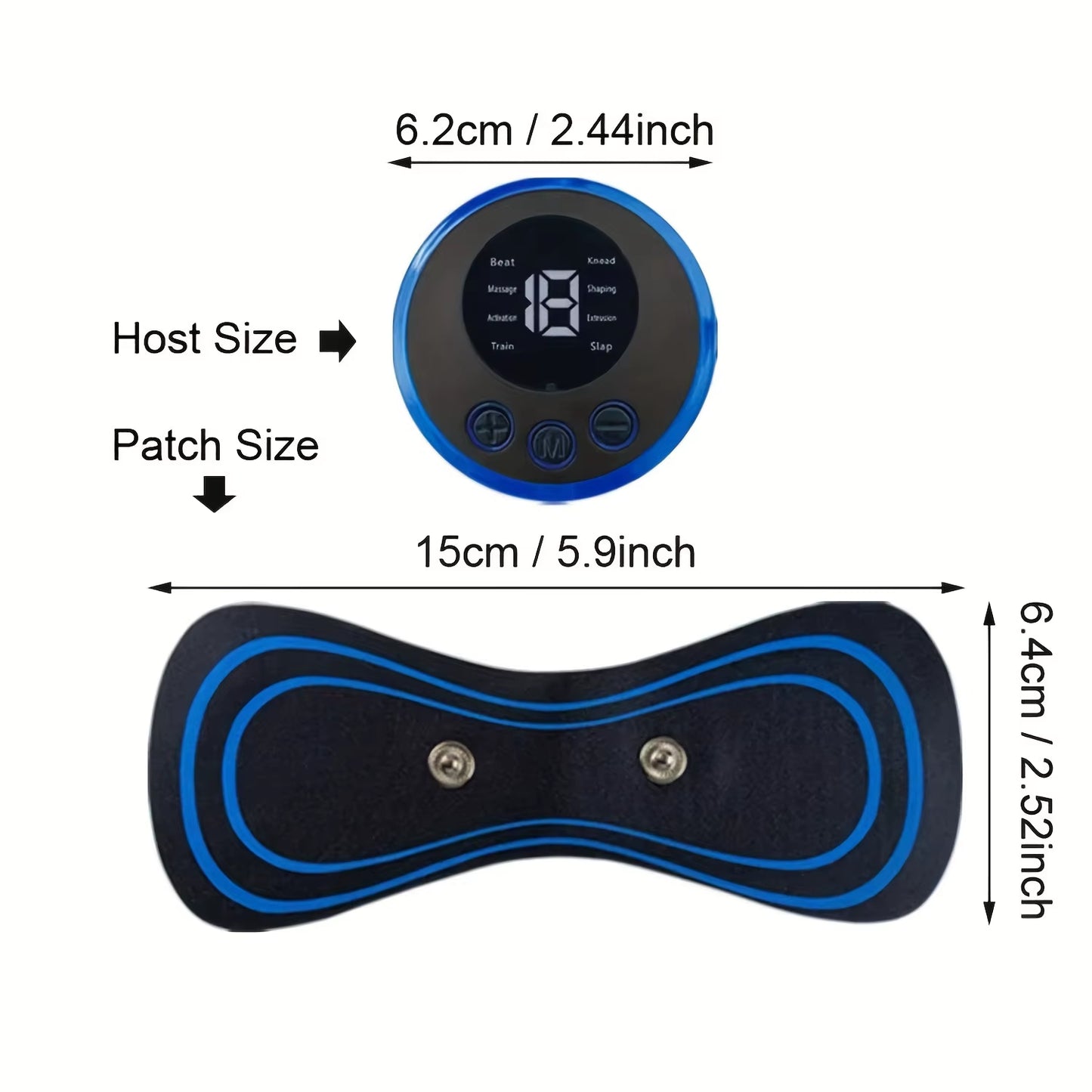 Electric Muscle Massager Set EMS Neck Massage Machine With8 Modes and 19 Strength Levels Portable Vibrating Treatment Instrument